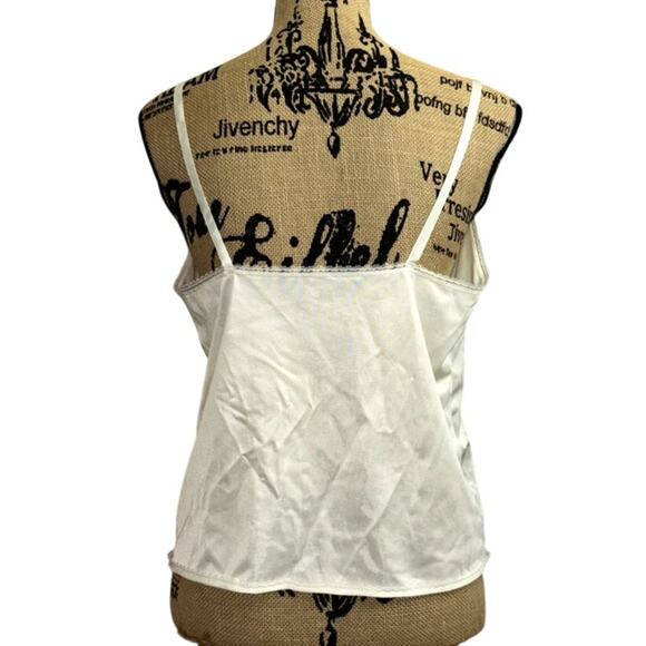 Vintage Nylon Lace Cami White Size Medium Coquette Romantic Lingerie Trashy Y2k - Picture 2 of 5
